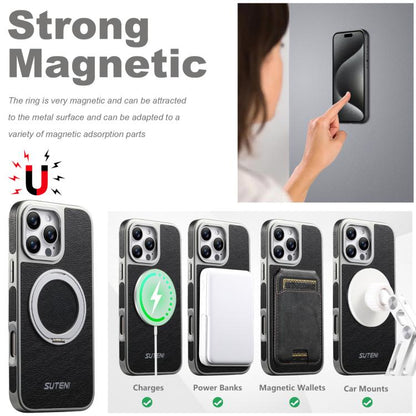 Suteni G6 Crazy Horse Texture Electroplated 360 Rotation Holder Magnetic Phone Case, For iPhone 13 Pro Max, For iPhone 13 Pro