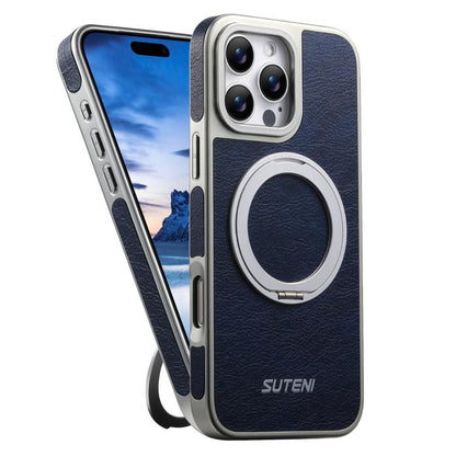 Suteni G6 Crazy Horse Texture Electroplated 360 Rotation Holder Magnetic Phone Case, For iPhone 13 Pro Max, For iPhone 13 Pro