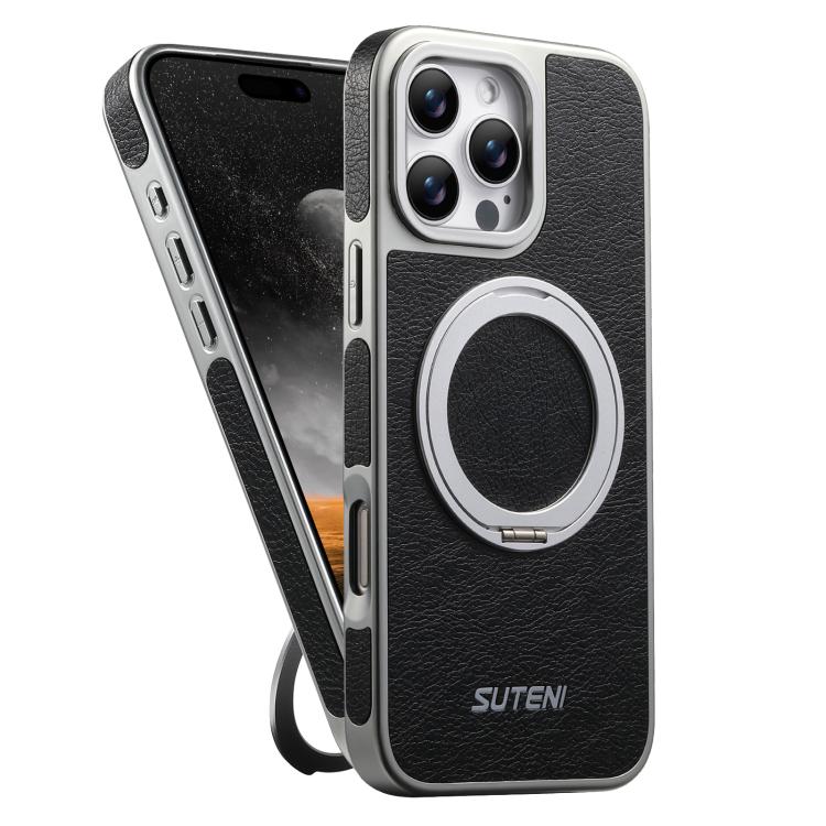 Suteni G6 Crazy Horse Texture Electroplated 360 Rotation Holder Magnetic Phone Case, For iPhone 13 Pro Max, For iPhone 13 Pro