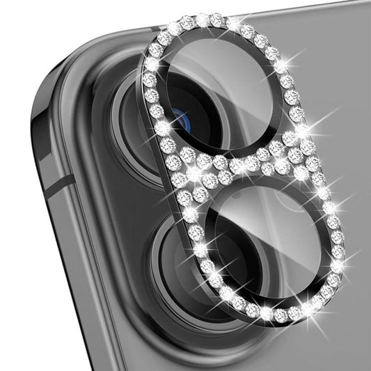 ENKAY Hat-Prince Blink Diamond Camera Lens Aluminium Alloy Tempered Glass Film, For iPhone 17