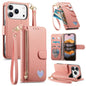 Fantasy Love Heart Zipper Wallet Vegan Leather Phone Case with Strap, For iPhone 17 Pro Max, For iPhone 17 Pro, For iPhone 17, For iPhone Air