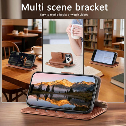 Fantasy Love Heart Zipper Wallet Vegan Leather Phone Case with Strap, For iPhone 17 Pro Max, For iPhone 17 Pro, For iPhone 17, For iPhone Air