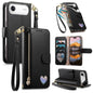 Fantasy Love Heart Zipper Wallet Vegan Leather Phone Case with Strap, For iPhone 17 Pro Max, For iPhone 17 Pro, For iPhone 17, For iPhone Air