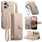 Fantasy Love Heart Zipper Wallet Vegan Leather Phone Case with Strap, For iPhone 16 Pro Max, For iPhone 16 Pro, For iPhone 16 Plus, For iPhone 16