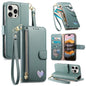 Fantasy Love Heart Zipper Wallet Vegan Leather Phone Case with Strap, For iPhone 13 Pro Max, For iPhone 13 Pro, For iPhone 13