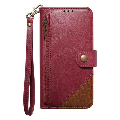 Splicing Zipper Wallet Vegan Leather Phone Case with Strap, For iPhone 17 Pro Max, For iPhone 17 Pro, For iPhone 17, For iPhone Air