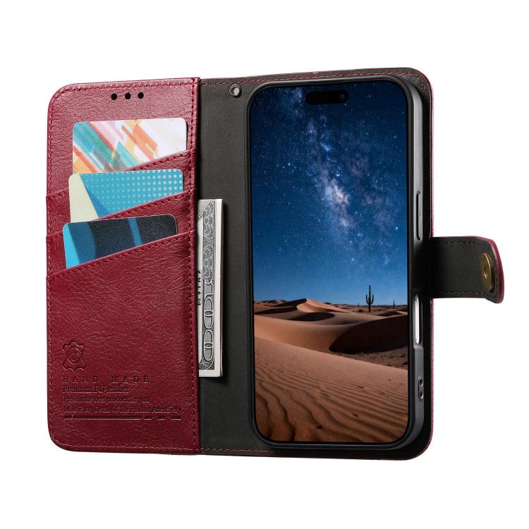 Splicing Zipper Wallet Vegan Leather Phone Case with Strap, For iPhone 17 Pro Max, For iPhone 17 Pro, For iPhone 17, For iPhone Air