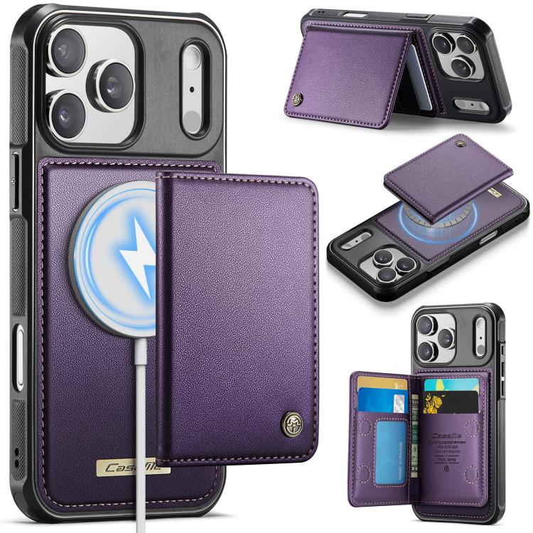 CaseMe Me80 Series Detachable Wallet Magnetic RFID Vegan Leather Phone Case, For iPhone 17e / 16e, For iPhone 17 Pro Max, For iPhone 17 Pro, For iPhone 17