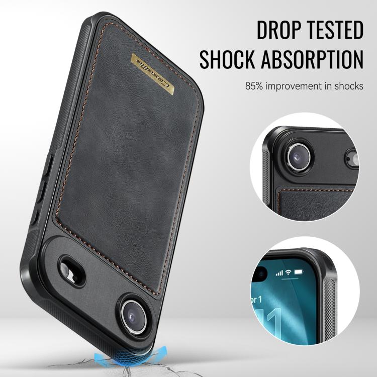 CaseMe Me80 Series Detachable Wallet Magnetic RFID Vegan Leather Phone Case, For iPhone Air, For iPhone 16 Pro Max, For iPhone 16 Pro, For iPhone 16 Plus