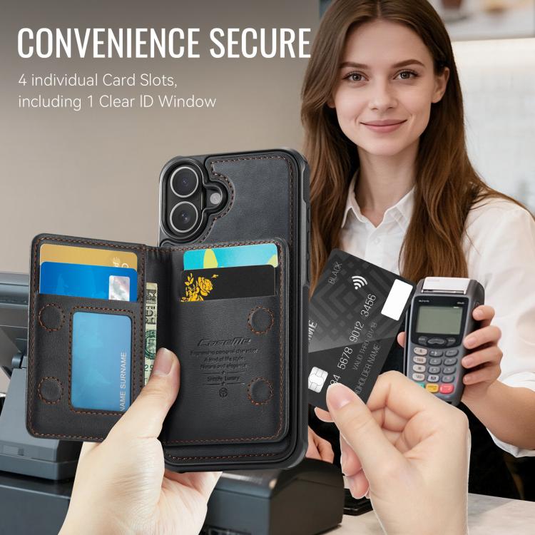 CaseMe Me80 Series Detachable Wallet Magnetic RFID Vegan Leather Phone Case, For iPhone 16, For iPhone 15 Pro Max, For iPhone 15 Pro, For iPhone 15 Plus / 14 Plus