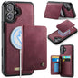 CaseMe Me80 Series Detachable Wallet Magnetic RFID Vegan Leather Phone Case, For iPhone 16, For iPhone 15 Pro Max, For iPhone 15 Pro, For iPhone 15 Plus / 14 Plus