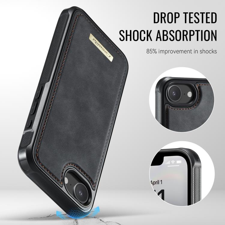 CaseMe Me80 Series Detachable Wallet Magnetic RFID Vegan Leather Phone Case, For iPhone 17e / 16e, For iPhone 17 Pro Max, For iPhone 17 Pro, For iPhone 17