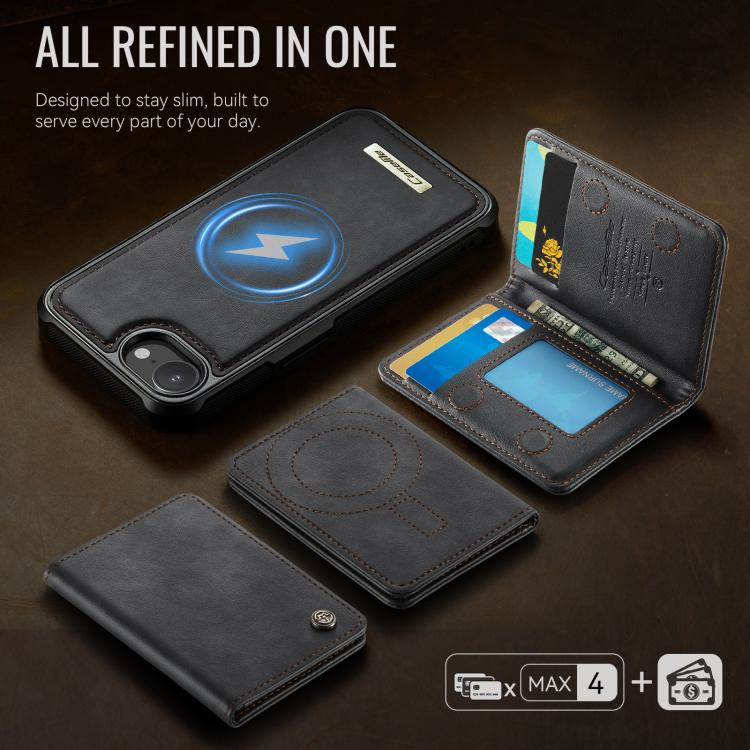 CaseMe Me80 Series Detachable Wallet Magnetic RFID Vegan Leather Phone Case, For iPhone 17e / 16e, For iPhone 17 Pro Max, For iPhone 17 Pro, For iPhone 17