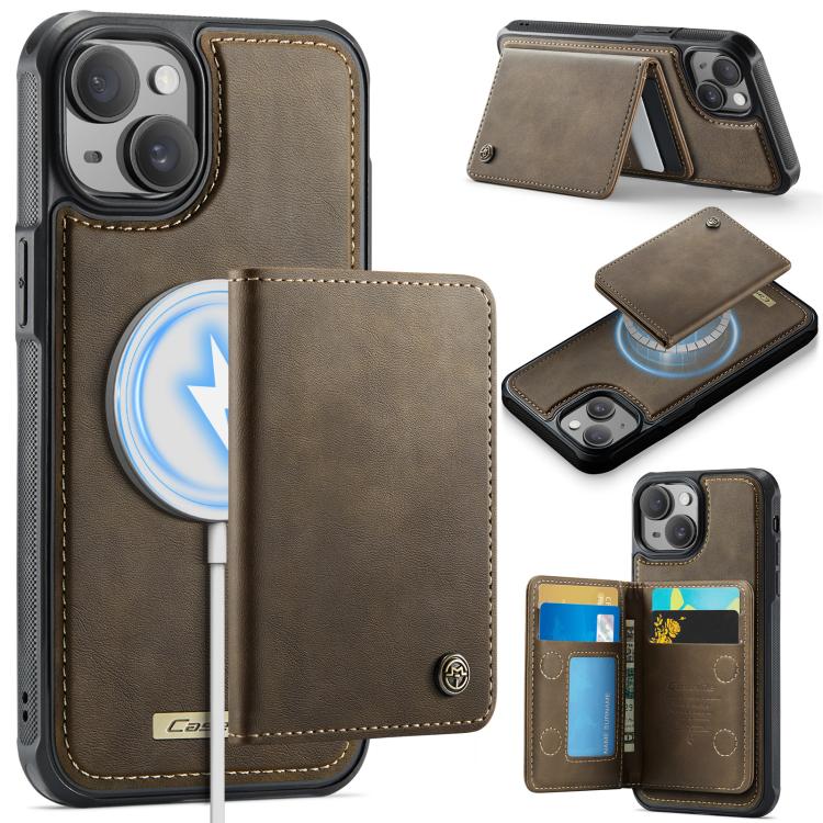 CaseMe Me80 Series Detachable Wallet Magnetic RFID Vegan Leather Phone Case, For iPhone 16, For iPhone 15 Pro Max, For iPhone 15 Pro, For iPhone 15 Plus / 14 Plus