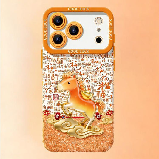 Year Of The Horse Liquid Silicone Full Coverage Shockproof Phone Case, For iPhone 17 Pro Max, For iPhone 17 Pro, For iPhone 17, For iPhone Air, For iPhone 16 Pro Max, For iPhone 16 Pro