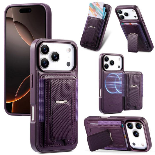 CaseNeo Fold Holder Retro Elastic Card Bag Magnetic Back Phone Case, For iPhone 18 Pro / 17 Pro, For iPhone 18 Pro Max / 17 Pro Max, For iPhone 17e / 16e, For iPhone 17, For iPhone Air, For iPhone 16 Pro Max