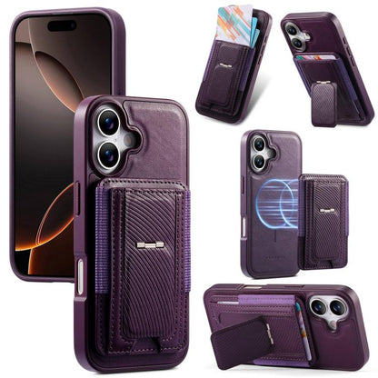 CaseNeo Fold Holder Retro Elastic Card Bag Magnetic Back Phone Case, For iPhone 16 Pro, For iPhone 16 Plus, For iPhone 16, For iPhone 15 Pro Max, For iPhone 15 Pro, For iPhone 15 Plus