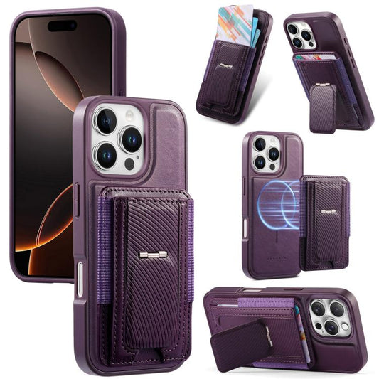 CaseNeo Fold Holder Retro Elastic Card Bag Magnetic Back Phone Case, For iPhone 16 Pro, For iPhone 16 Plus, For iPhone 16, For iPhone 15 Pro Max, For iPhone 15 Pro, For iPhone 15 Plus