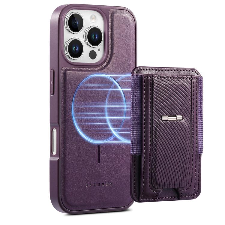 CaseNeo Fold Holder Retro Elastic Card Bag Magnetic Back Phone Case, For iPhone 16 Pro, For iPhone 16 Plus, For iPhone 16, For iPhone 15 Pro Max, For iPhone 15 Pro, For iPhone 15 Plus