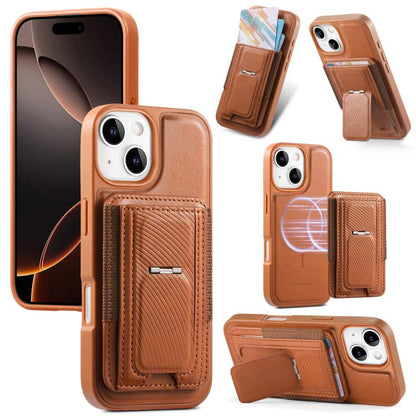 CaseNeo Fold Holder Retro Elastic Card Bag Magnetic Back Phone Case, For iPhone 16 Pro, For iPhone 16 Plus, For iPhone 16, For iPhone 15 Pro Max, For iPhone 15 Pro, For iPhone 15 Plus