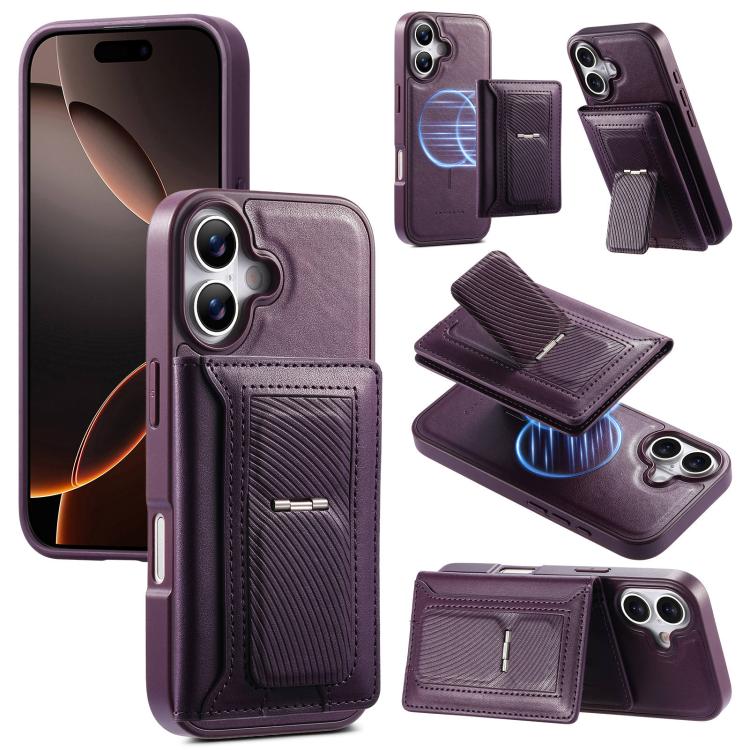 CaseNeo Retro Hinge Folding Wallet Magnetic Back Phone Case, For iPhone 17e / 16e, For iPhone 17 Pro Max, For iPhone 17 Pro, For iPhone 17, For iPhone Air, For iPhone 16 Pro Max