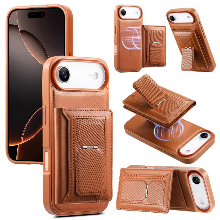 CaseNeo Retro Hinge Folding Wallet Magnetic Back Phone Case, For iPhone 17e / 16e, For iPhone 17 Pro Max, For iPhone 17 Pro, For iPhone 17, For iPhone Air, For iPhone 16 Pro Max