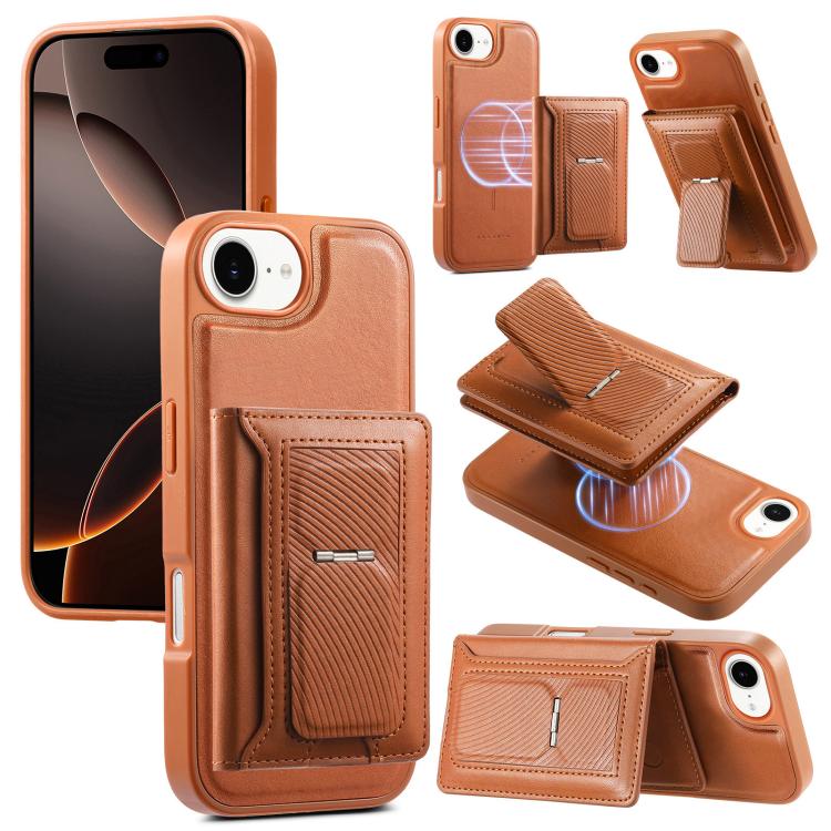 CaseNeo Retro Hinge Folding Wallet Magnetic Back Phone Case, For iPhone 17e / 16e, For iPhone 17 Pro Max, For iPhone 17 Pro, For iPhone 17, For iPhone Air, For iPhone 16 Pro Max