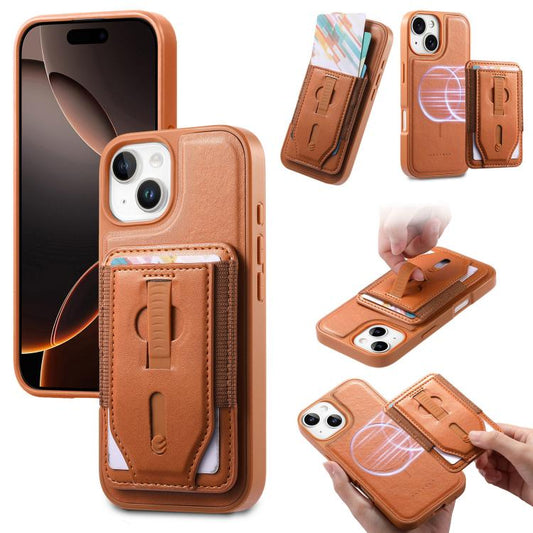 CaseNeo Retro Wristband Elastic Card Bag Magnetic Back Phone Case, For iPhone 15, For iPhone 14, For iPhone 14 Pro, For iPhone 14 Pro Max, For iPhone 13 Pro Max, For iPhone 13 Pro