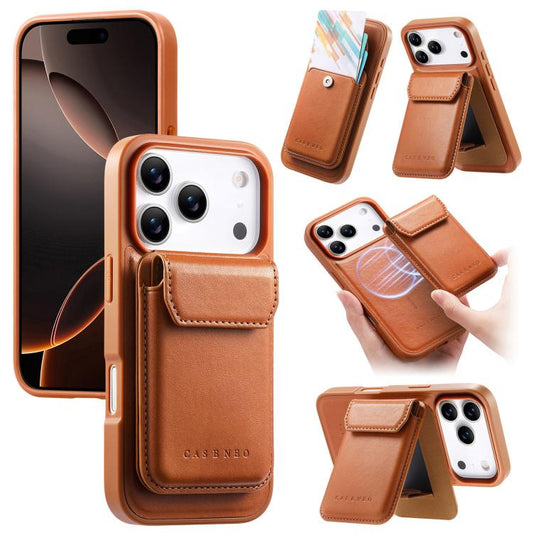 CaseNeo Retro Multi-Card Bag Magnetic Back Phone Case, For iPhone 18 Pro / 17 Pro, For iPhone 18 Pro Max / 17 Pro Max, For iPhone 17e / 16e, For iPhone 17, For iPhone Air, FOr iPhone 16 Pro Max