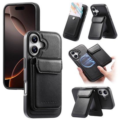 CaseNeo Retro Multi-Card Bag Magnetic Back Phone Case, For iPhone 16 Pro, For iPhone 16 Plus, For iPhone 16, For iPhone 15 Pro Max, For iPhone 15 Pro, For iPhone 15 Plus