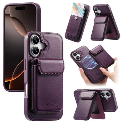 CaseNeo Retro Multi-Card Bag Magnetic Back Phone Case, For iPhone 16 Pro, For iPhone 16 Plus, For iPhone 16, For iPhone 15 Pro Max, For iPhone 15 Pro, For iPhone 15 Plus