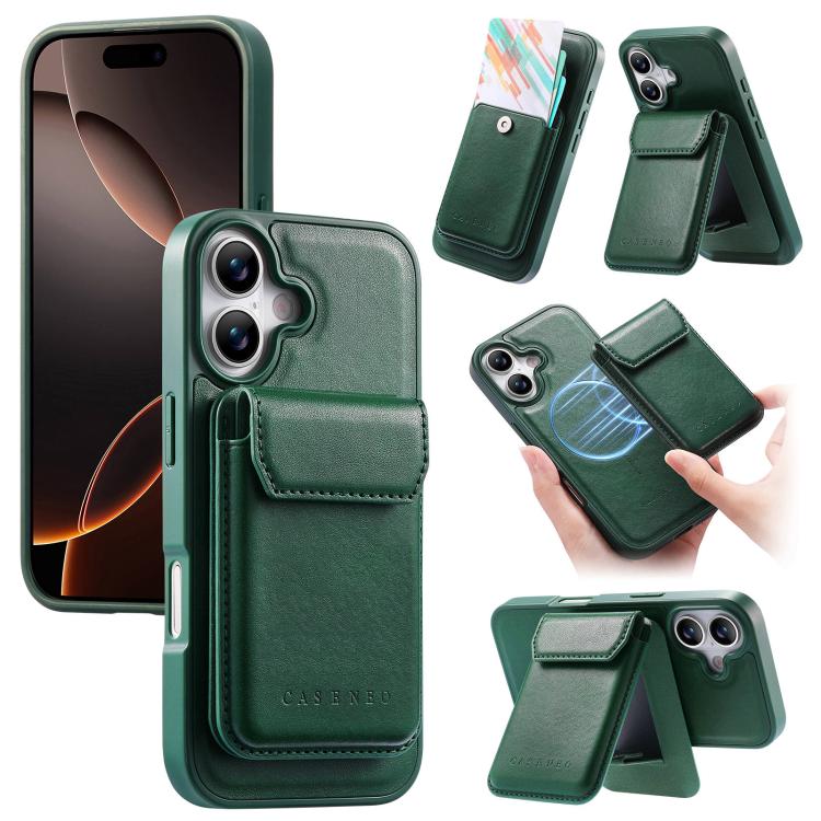 CaseNeo Retro Multi-Card Bag Magnetic Back Phone Case, For iPhone 16 Pro, For iPhone 16 Plus, For iPhone 16, For iPhone 15 Pro Max, For iPhone 15 Pro, For iPhone 15 Plus