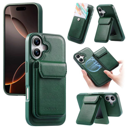 CaseNeo Retro Multi-Card Bag Magnetic Back Phone Case, For iPhone 16 Pro, For iPhone 16 Plus, For iPhone 16, For iPhone 15 Pro Max, For iPhone 15 Pro, For iPhone 15 Plus