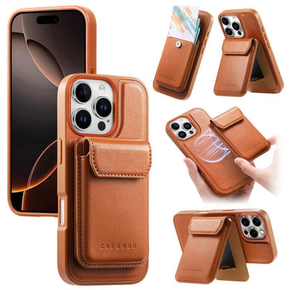 CaseNeo Retro Multi-Card Bag Magnetic Back Phone Case, For iPhone 16 Pro, For iPhone 16 Plus, For iPhone 16, For iPhone 15 Pro Max, For iPhone 15 Pro, For iPhone 15 Plus