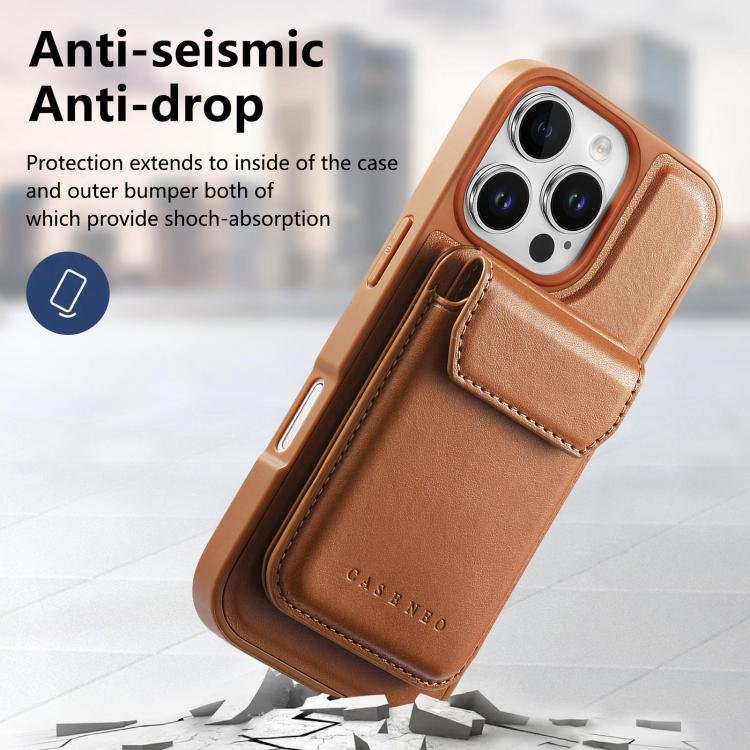 CaseNeo Retro Multi-Card Bag Magnetic Back Phone Case, For iPhone 16 Pro, For iPhone 16 Plus, For iPhone 16, For iPhone 15 Pro Max, For iPhone 15 Pro, For iPhone 15 Plus