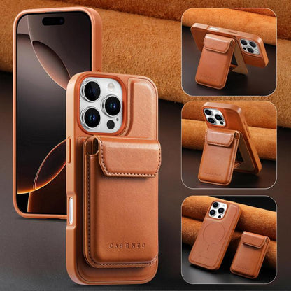 CaseNeo Retro Multi-Card Bag Magnetic Back Phone Case, For iPhone 16 Pro, For iPhone 16 Plus, For iPhone 16, For iPhone 15 Pro Max, For iPhone 15 Pro, For iPhone 15 Plus