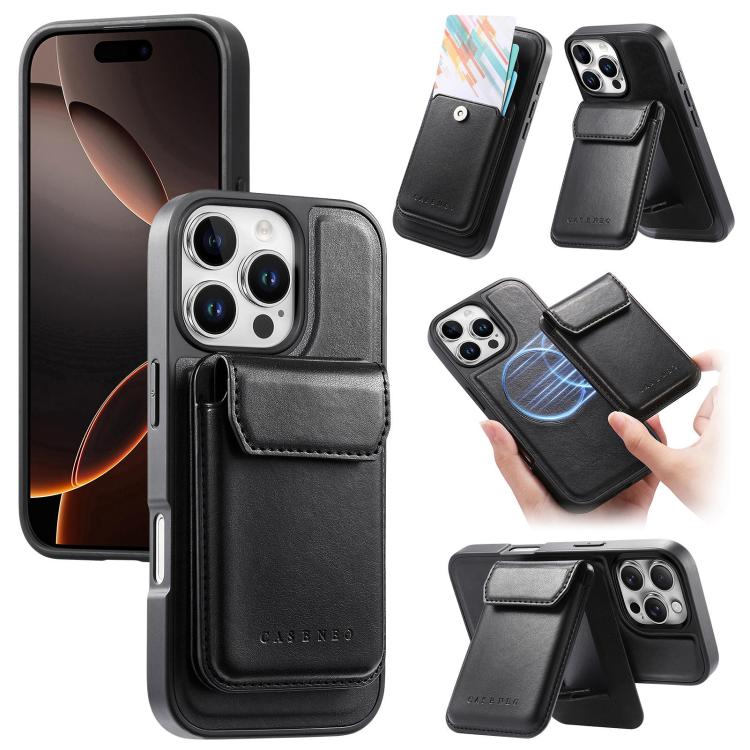 CaseNeo Retro Multi-Card Bag Magnetic Back Phone Case, For iPhone 16 Pro, For iPhone 16 Plus, For iPhone 16, For iPhone 15 Pro Max, For iPhone 15 Pro, For iPhone 15 Plus