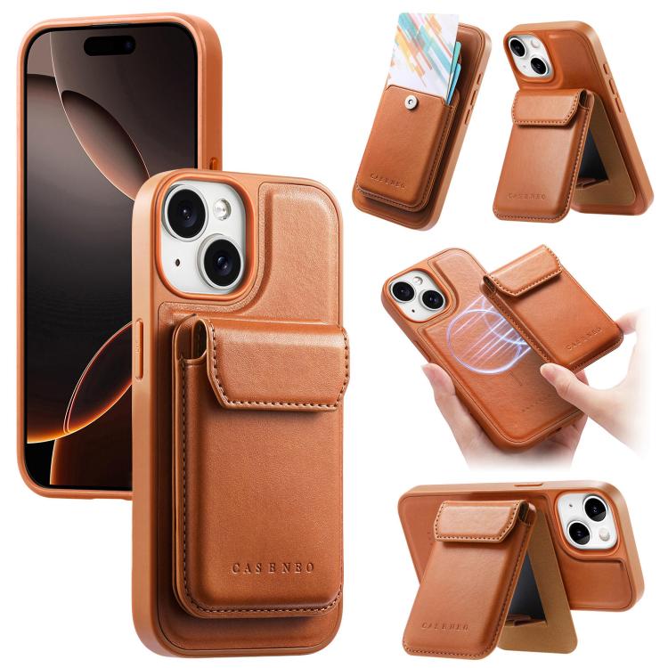 CaseNeo Retro Multi-Card Bag Magnetic Back Phone Case, For iPhone 15, For iPhone 14, For iPhone 14 Pro, For iPhone 14 Pro Max, For iPhone 13 Pro Max, For iPhone 13 Pro