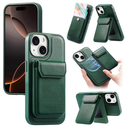 CaseNeo Retro Multi-Card Bag Magnetic Back Phone Case, For iPhone 16 Pro, For iPhone 16 Plus, For iPhone 16, For iPhone 15 Pro Max, For iPhone 15 Pro, For iPhone 15 Plus