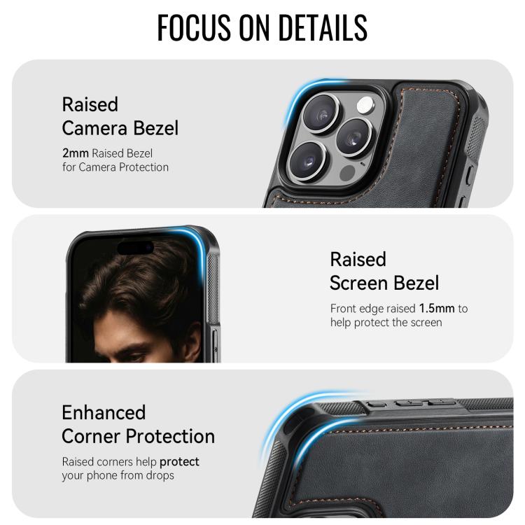 CaseMe C69 Series Magnetic Vegan Leather Back Phone Case, For iPhone 15 Pro Max, For iPhone 15 Pro, For iPhone 15, For iPhone 14
