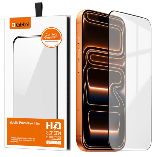 Kalebol Corning Glass Screen Printed HD Super Strong Electroplated Tempered Glass Film, For iPhone 18 Pro / 17 Pro, For iPhone 18 Pro Max / 17 Pro Max, For iPhone 17, For iPhone Air, For iPhone 16 Pro Max, For iPhone 16 Pro, For iPhone 16 Plus         ...