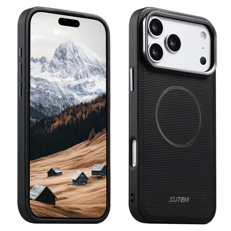 Suteni G8 Magnetic Triangle Texture Vegan Leather Back Phone Case, For iPhone 18 Pro / 17 Pro, For iPhone 18 Pro Max / 17 Pro Max, For iPhone 17, For iPhone 16 Pro Max, For iPhone 16 Pro, For iPhone 16, For iPhone 15 Pro Max, For iPhone 15 Pro