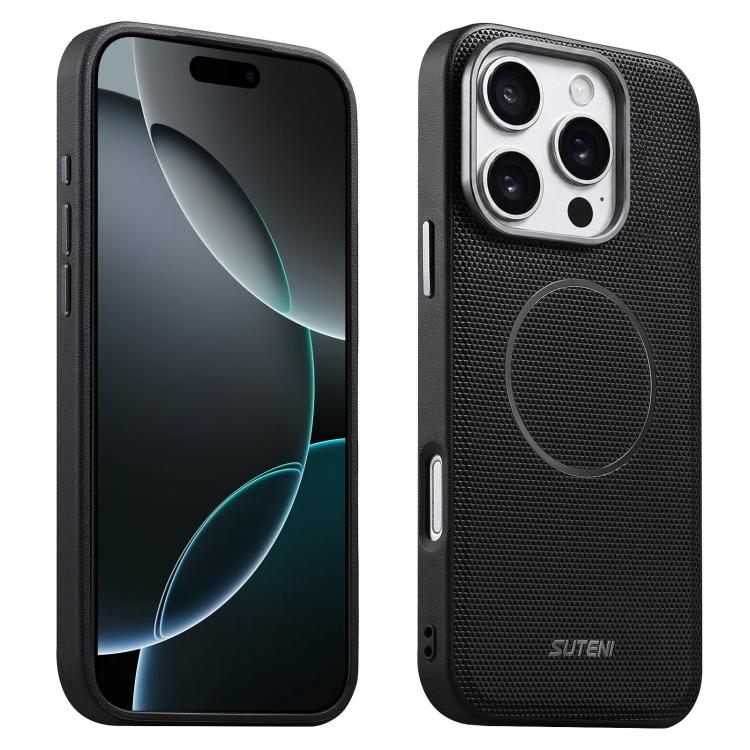 Suteni G8 Magnetic Triangle Texture Vegan Leather Back Phone Case, For iPhone 18 Pro / 17 Pro, For iPhone 18 Pro Max / 17 Pro Max, For iPhone 17, For iPhone 16 Pro Max, For iPhone 16 Pro, For iPhone 16, For iPhone 15 Pro Max, For iPhone 15 Pro