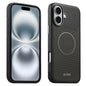 Suteni G8 Magnetic Triangle Texture Vegan Leather Back Phone Case, For iPhone 18 Pro / 17 Pro, For iPhone 18 Pro Max / 17 Pro Max, For iPhone 17, For iPhone 16 Pro Max, For iPhone 16 Pro, For iPhone 16, For iPhone 15 Pro Max, For iPhone 15 Pro