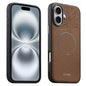 Suteni G8 Magnetic Triangle Texture Vegan Leather Back Phone Case, For iPhone 18 Pro / 17 Pro, For iPhone 18 Pro Max / 17 Pro Max, For iPhone 17, For iPhone 16 Pro Max, For iPhone 16 Pro, For iPhone 16, For iPhone 15 Pro Max, For iPhone 15 Pro