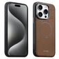 Suteni G8 Magnetic Triangle Texture Vegan Leather Back Phone Case, For iPhone 18 Pro / 17 Pro, For iPhone 18 Pro Max / 17 Pro Max, For iPhone 17, For iPhone 16 Pro Max, For iPhone 16 Pro, For iPhone 16, For iPhone 15 Pro Max, For iPhone 15 Pro