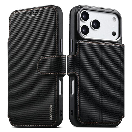 Suteni Q09 Magnetic Detachable Wallet  2 in 1 Triangle Texture Vegan Leather Phone Case, For iPhone 18 Pro / 17 Pro, For iPhone 18 Pro Max / 17 Pro Max, For iPhone 17, For iPhone 16 Pro Max, For iPhone 16 Pro, For iPhone 16, For iPhone 15 Pro Max      ...