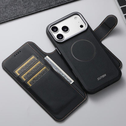 Suteni Q09 Magnetic Detachable Wallet  2 in 1 Triangle Texture Vegan Leather Phone Case, For iPhone 18 Pro / 17 Pro, For iPhone 18 Pro Max / 17 Pro Max, For iPhone 17, For iPhone 16 Pro Max, For iPhone 16 Pro, For iPhone 16, For iPhone 15 Pro Max      ...