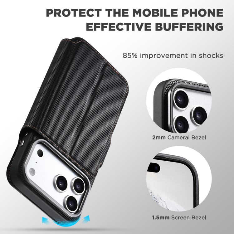 Suteni Q09 Magnetic Detachable Wallet  2 in 1 Triangle Texture Vegan Leather Phone Case, For iPhone 18 Pro / 17 Pro, For iPhone 18 Pro Max / 17 Pro Max, For iPhone 17, For iPhone 16 Pro Max, For iPhone 16 Pro, For iPhone 16, For iPhone 15 Pro Max      ...