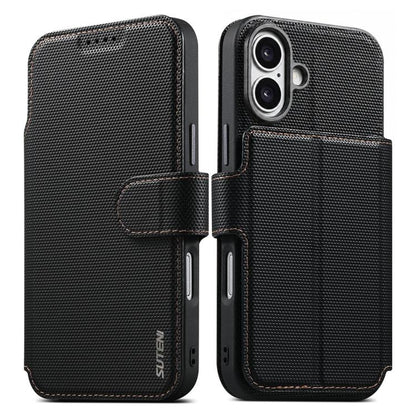 Suteni Q09 Magnetic Detachable Wallet  2 in 1 Triangle Texture Vegan Leather Phone Case, For iPhone 18 Pro / 17 Pro, For iPhone 18 Pro Max / 17 Pro Max, For iPhone 17, For iPhone 16 Pro Max, For iPhone 16 Pro, For iPhone 16, For iPhone 15 Pro Max      ...